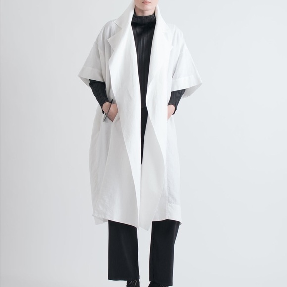 ISSEY MIHAKE IKKO TANAKA DUSTER LINEN VINTAGE JAPON 1996 COLLECTION WOMEN SIZE 6 - Picture 10 of 17